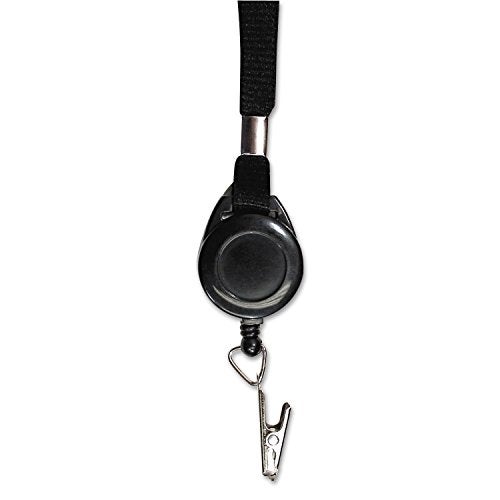 ADVANTUS 36" Lanyard with Retractable ID Reel and Badge Clip, Black, 12 Lanyards/Pack (75549) - Image 3