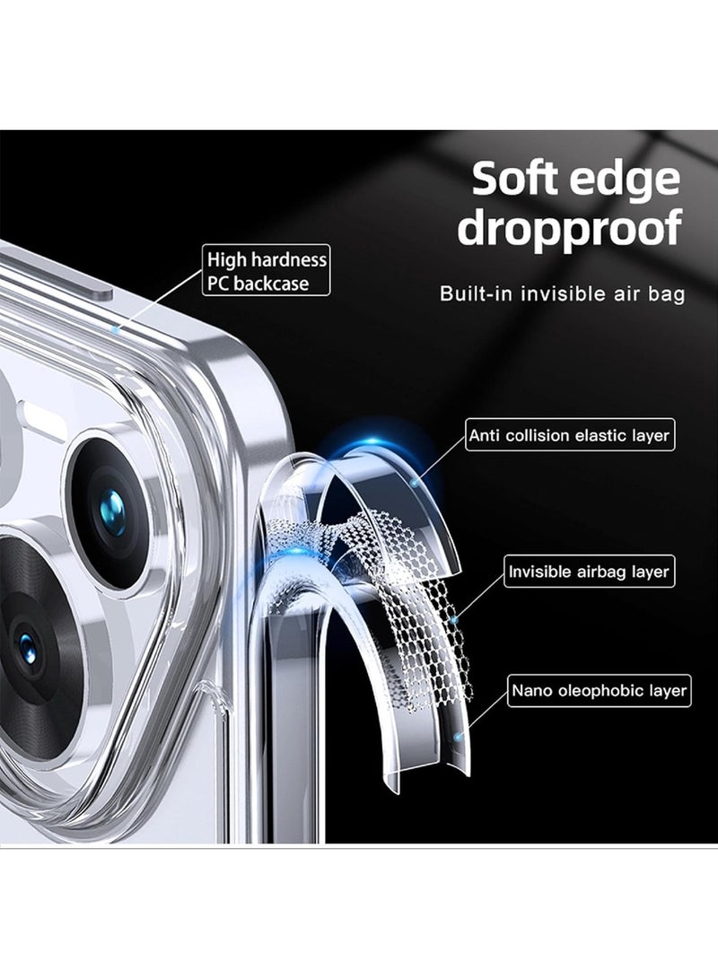 Techie Huawei Pura 80 Pro 5G Case with MagSafe – Slim, Anti-Yellowing Transparent Back Cover with Camera Lens Protection, Magnetic Holder Wireless Charging Compatible - Clear - Image 5