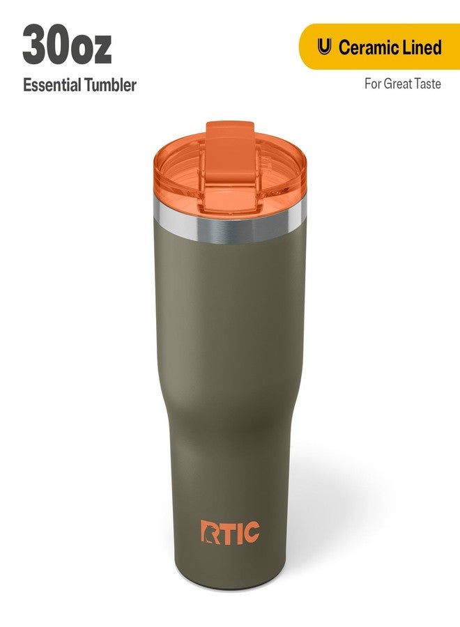 RTIC 30oz Essential Tumbler with Lid, Ceramic Lined, Insulated, Stainless Steel, Metal, Double Wall Vacuum-Insulation, Travel Cup for Iced Coffee, Tea, Hot and Cold Drink, Trailblazer - Image 2