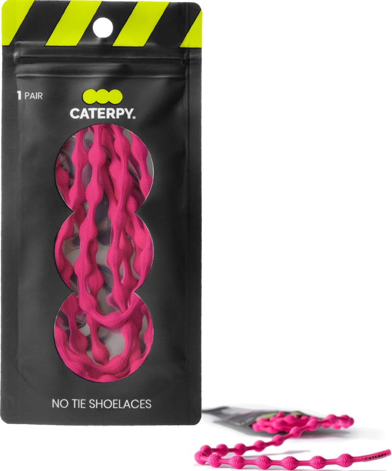 Caterpy RUN - Ultimate No Tie Shoelaces for Adults & Kids - Versatile & Easy-to-Use Shoe Laces - Flamingo Pink, Standard, Single Pack - Image 1