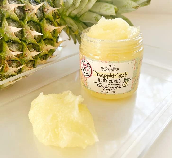 Bella and Bear Bella & Bear Pineapple Body Scrub Exfoliator - Vegan (6.7oz) - Image 2