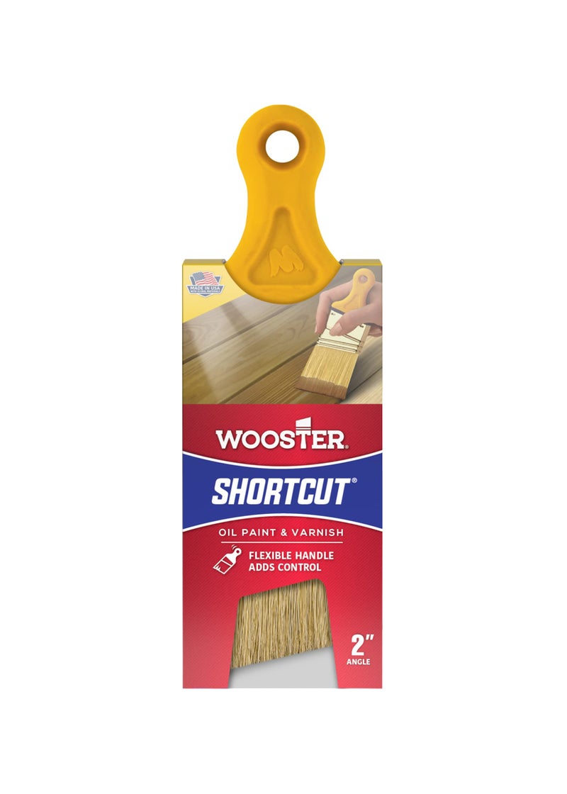 Wooster Brush Z32152 Shortcut Bristle Angle Sash Paintbrush 2Inch 2 Inch WhiteYellow