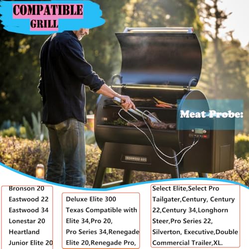 FCCUM Replacement for Traeger Meat Probe,Compatible with Traeger Wood Pellet Grills and Smoker,Equipped with Stainless Steel Grill Holder kit 2 PCS - Image 2