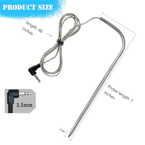 FCCUM Replacement for Traeger Meat Probe,Compatible with Traeger Wood Pellet Grills and Smoker,Equipped with Stainless Steel Grill Holder kit 2 PCS - Image 3