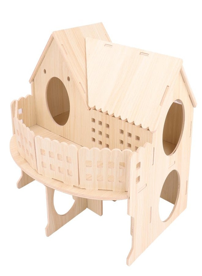 kcrygogo Baby Guinea Pig Maze Wooden House Fun Slide House Double-Decker House, Suitable for Guinea Pigs, Large Syrian Hamsters, Chinchillas Adult Dwarf Gerbils and Other Small Animals(Large Size) - Image 1