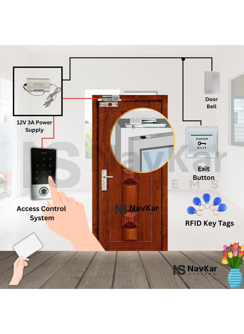 NAVKAR SYSTEMS NAVKAR SYSTEMS Weatherproof Biometric Card Access Control Drop Bolt Lock with WiFi Receiver  - Image 4
