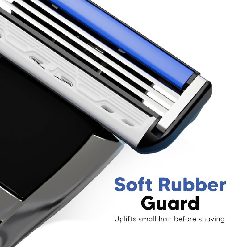 Lets Shave Pro 3 Shaving Value Set Razor for Men with 4 Blades & 1 Handle + Razor Cap, Ultra Sharp 3 Blade Razor, Face & Head Shaving Kit - Image 5