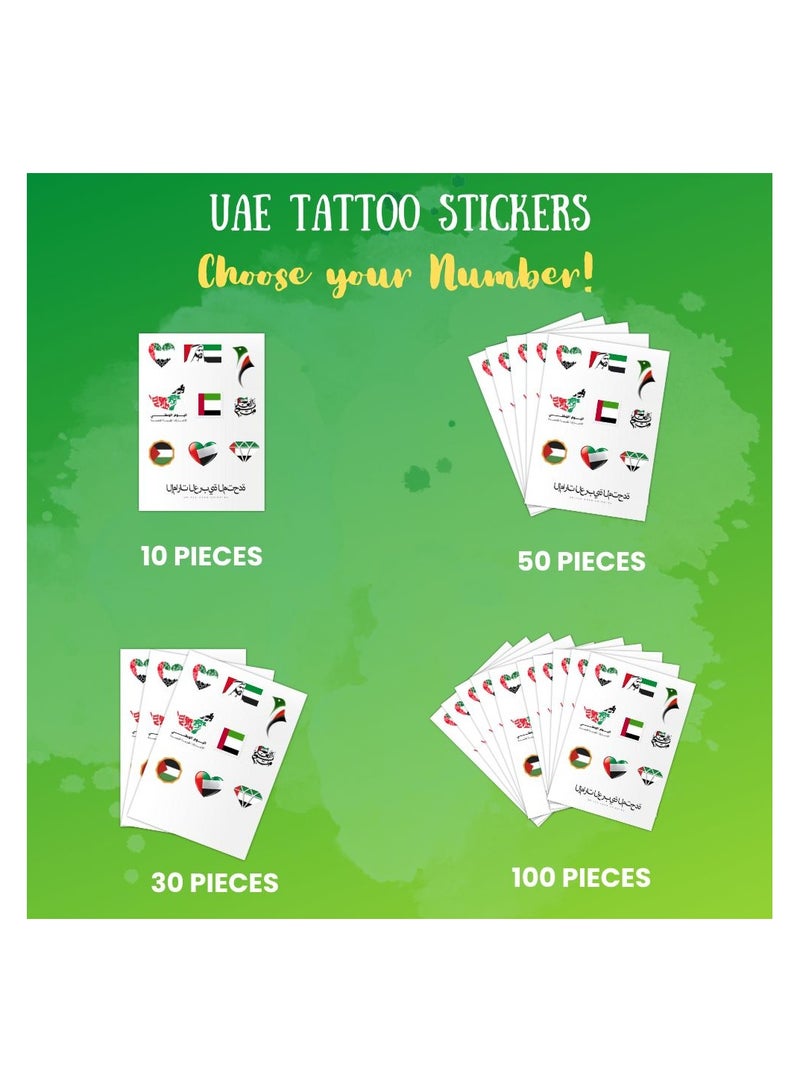 PRINTSHOP4ME UAE National Day Temporary Tattoo Stickers–Perfect For Celebrating UAE National Day,Parties,School Events And Corporate Celebrations–UAE-Themed Tattoo Stickers For National Day - Image 2
