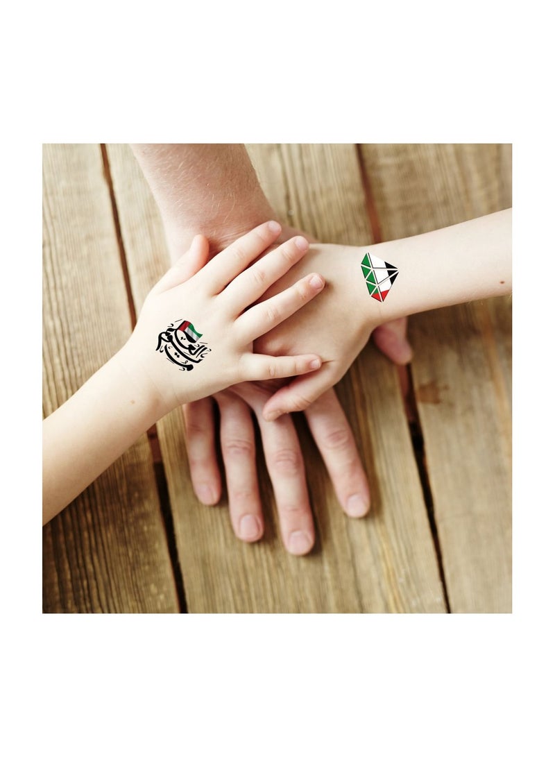 PRINTSHOP4ME UAE National Day Temporary Tattoo Stickers–Perfect For Celebrating UAE National Day,Parties,School Events And Corporate Celebrations–UAE-Themed Tattoo Stickers For National Day - Image 4