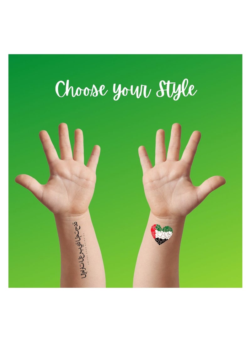PRINTSHOP4ME UAE National Day Temporary Tattoo Stickers–Perfect For Celebrating UAE National Day,Parties,School Events And Corporate Celebrations–UAE-Themed Tattoo Stickers For National Day - Image 5