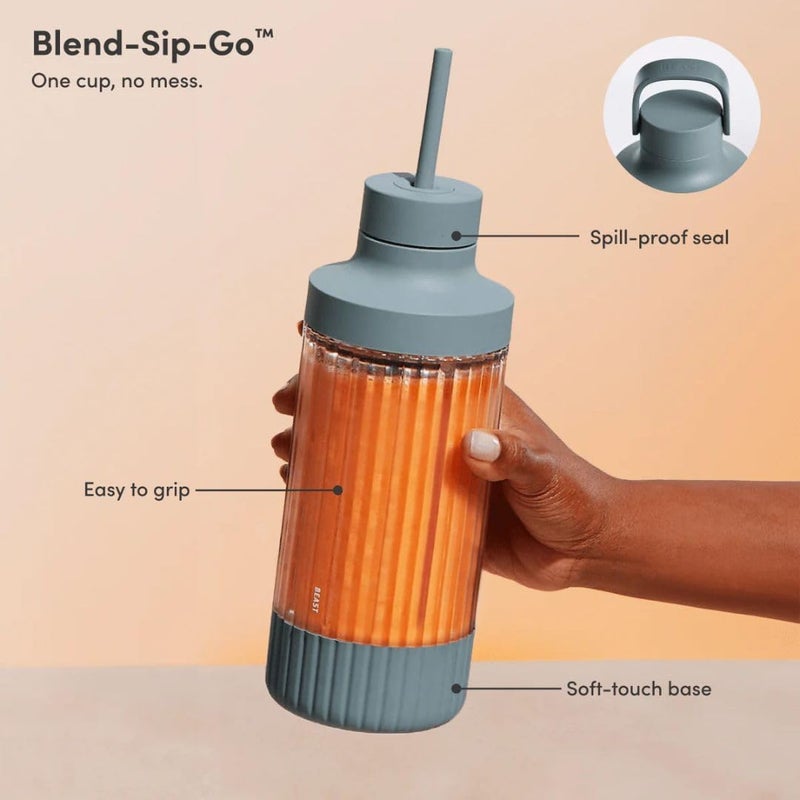Beast Mighty 850 Plus | Premium Compact Personal Blender | Smoothies, Shakes, Dressings, Sauces | Blends Ice and Frozen Fruit | New XL Vessel | Extra Vessels, Lids and Straws | 850W (Mist) - Image 3