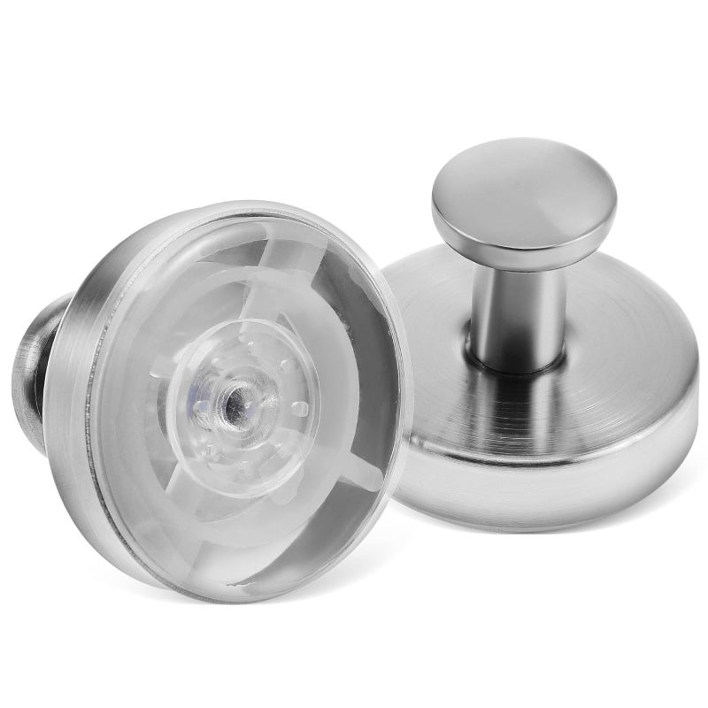 Stainless Steel Suction Cup Hooks 2 Pack For Shower Doors Glass Tiles Towel Clothes - Image 2