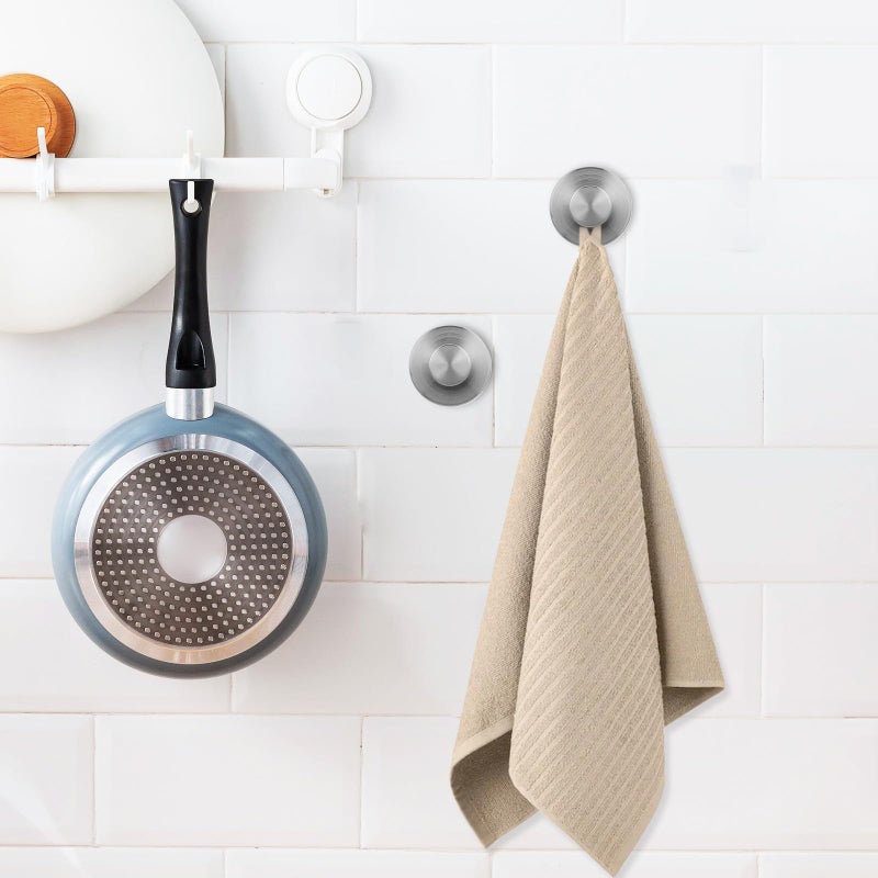 Stainless Steel Suction Cup Hooks 2 Pack For Shower Doors Glass Tiles Towel Clothes - Image 5