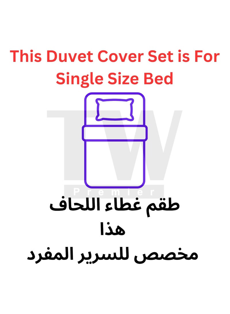 TW Premier Hotel Duvet Cover Single Size Stripe 4 Pcs Set - 1 Duvet Cover 160x220cm (Without Filling), 1 Fitted Sheet 120x200+30cm, 2 Oxford Pillow Cases 48x74+5cm, Super Soft Quilt Cover - Image 2