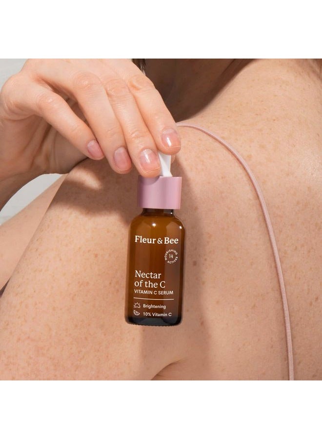 Fleur & Bee Vitamin C Serum for Face - 10% Vitamin C with Hyaluronic Acid, Vitamin E - Vegan & Clean - Anti Aging, Reduce Appearance of Wrinkles, Dark Age Spots, Lines - Nectar of the C by Fleur & Bee (1 Fl Oz) - Image 2