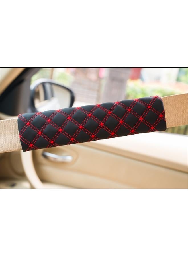 Generic Car Seat Belt Pads, 2PCS Leather Seatbelt Covers Protect Your Neck and Shoulder & More Comfortable Driving, Harness Pad for All Cars and Backpack Strap, Car Interior Accessories (Black/Red) - Image 5