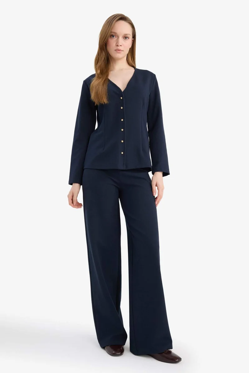 DeFacto Straight Wide Leg Trousers