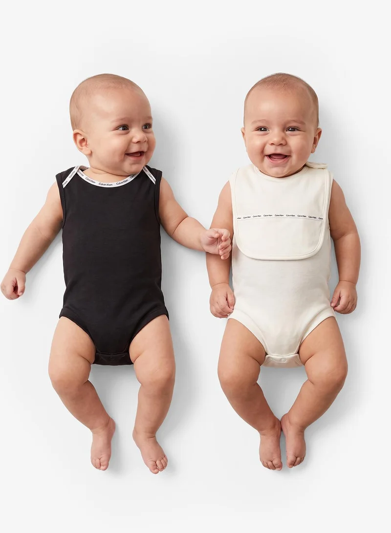 Calvin Klein Jeans 2-Pack Sleeveless Bodysuits And Bib Gift Set