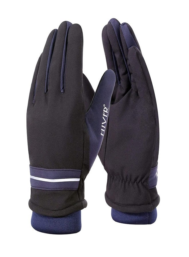 HIVER Winter Knit Beanie Cap with Neck warmer and Waterproof touchscreen gloves, Winter snow gloves for Trekking Skiing Woolen Skull Cap(Large, Black) - Image 4