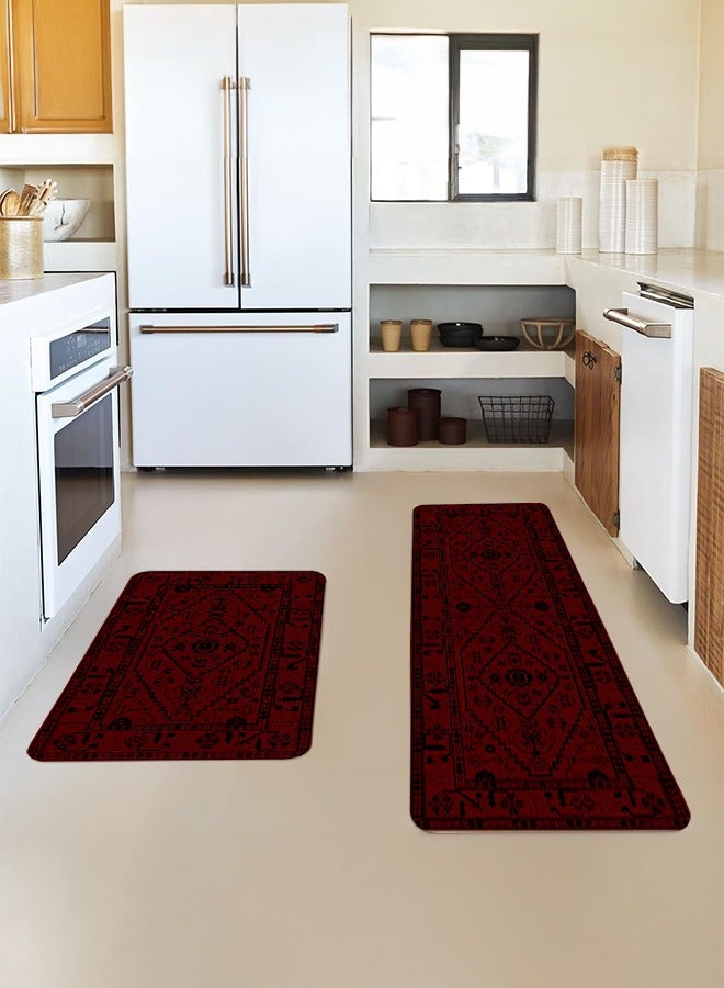 2 PCS Kitchen Floor Mats Rugs Set, Cushion Floor Carpet, Waterproof, Oil Resistant and Anti-Fatigue PU Standing Mat for Kitchen, Floor, Office, Sink, Laundry 45*75CM+45*120CM - Image 3