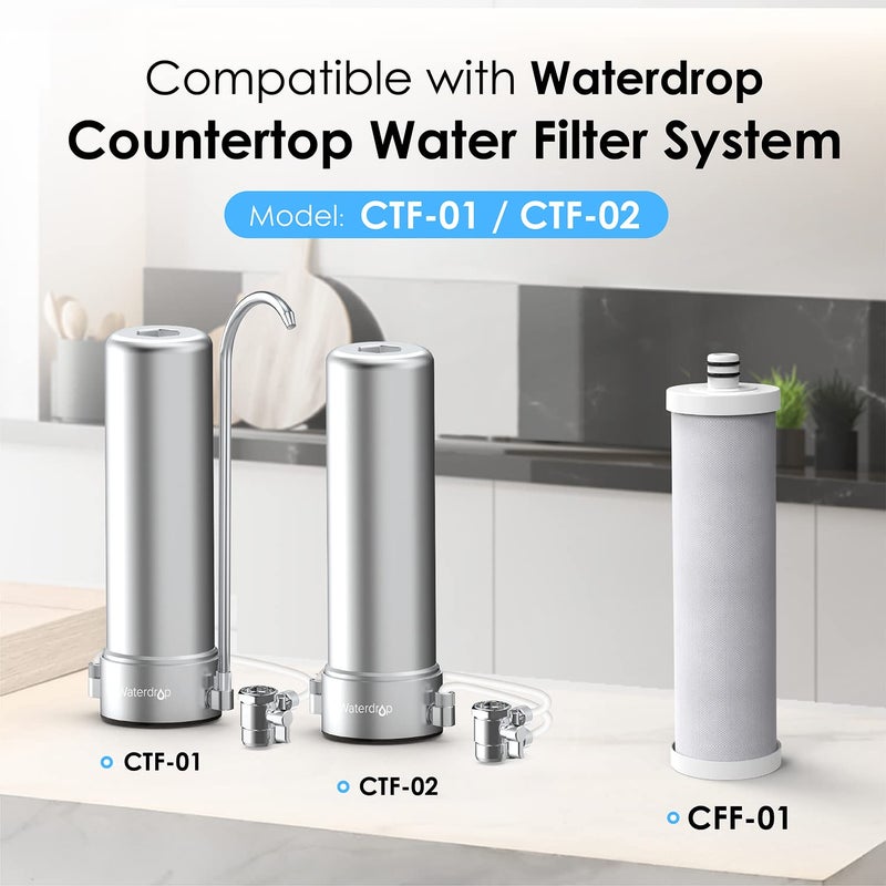 Waterdrop WD-CFF-01 Replacement Filter, NSF/ANSI 42&372 Certified, Countertop Water Filter, Longer Filter Life, 5-stage Water Filter, Reduces Heavy Metals, Bad Taste and Up to 99% of Chlorine, 1 Pack - Image 3