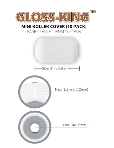 ROLLINGDOG Foam Roller Paint - 2 Inch Paint Rollers, High Density Small Foam Paint Roller Covers or Cutting in and Detail Painting (Pack of 10) - Image 2