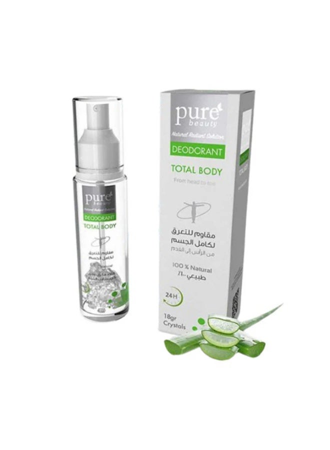 Pure Beauty 24 Hours Total Body Deodorant – 100% Natural, Aloe Vera, 18g