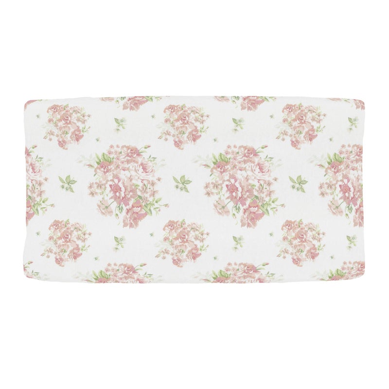 NoJo Kimberly Grant Shabby Chic Changing Pad Cover, Pink, White, Green, Single (8246357)