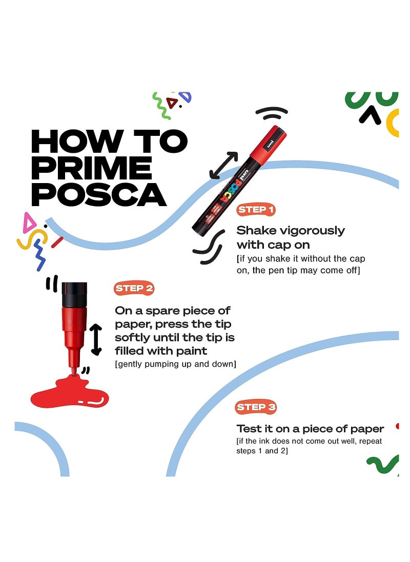 POSCA POSCA - Uni Mitsubishi Pencil - MOP'R Marker - Round Tip XXL 3-19 mm - Ergonomic Shape, Semi-Rigid Body - Water-Based Paint Marker - All Holder - Black  - Image 2