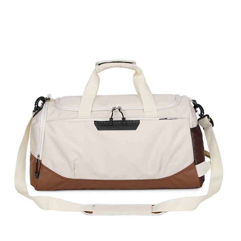 Large Capacity Crossbody Travel Bag with Shoe Compartment White