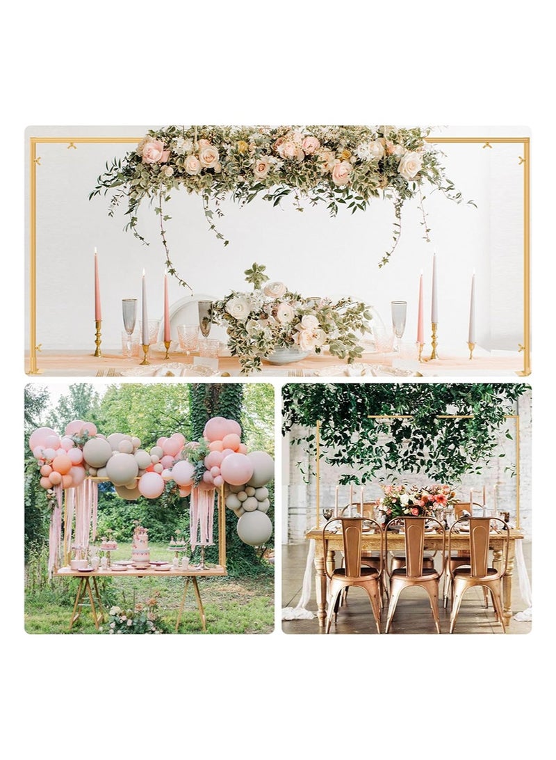 ايكانبو حامل قضبان لتزيين الطاولة مع مشابك قابلة للتعديل، بطول يتراوح بين 47 و102 بوصة وارتفاع يتراوح بين 47 و65 بوصة، مزود بحقيبة تخزين، مثالي لتزيين الطاولات بالبالونات. مصنوع من المعدن - Image 2