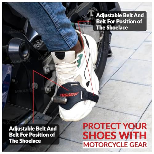 MIKANIX Motorcycle Gear Shift Knob | Shoe Pad Rubber | Protector Cover with Strap Fitting Universal for All Bikes,Black - Image 3