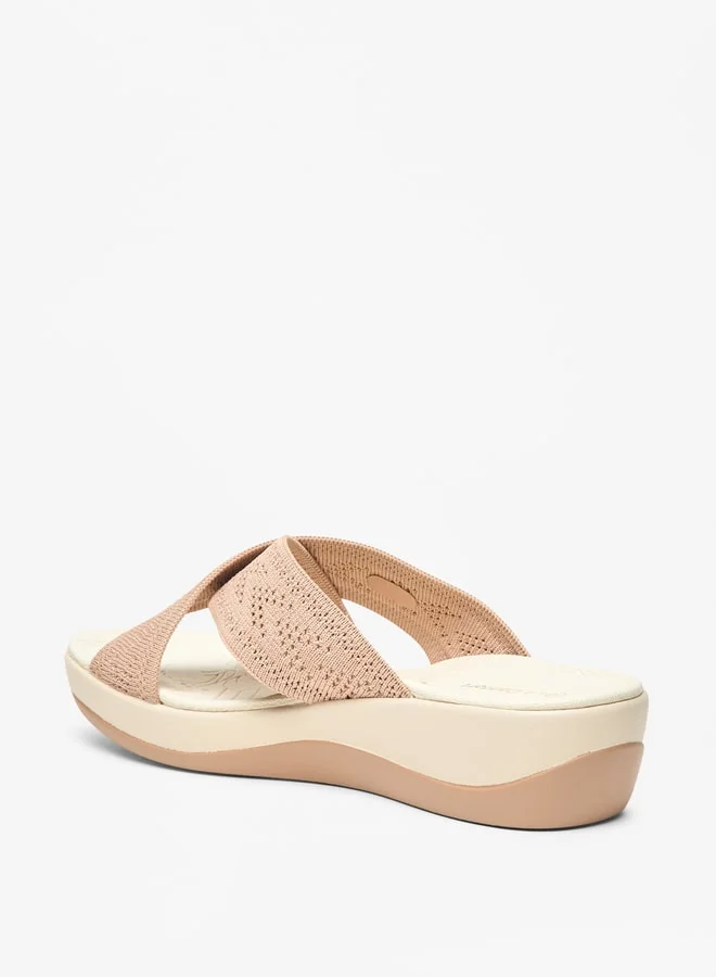 Le Confort Women's Textured Cross Strap Slip-On Flatform Sandals