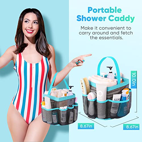 EUDELE Mesh Shower Caddy Portable for College Dorm Room Essentials with 8-Pocket Large Capacity,Shower Bag for Beach,Swimming,Gym,Travel essentials - Image 4