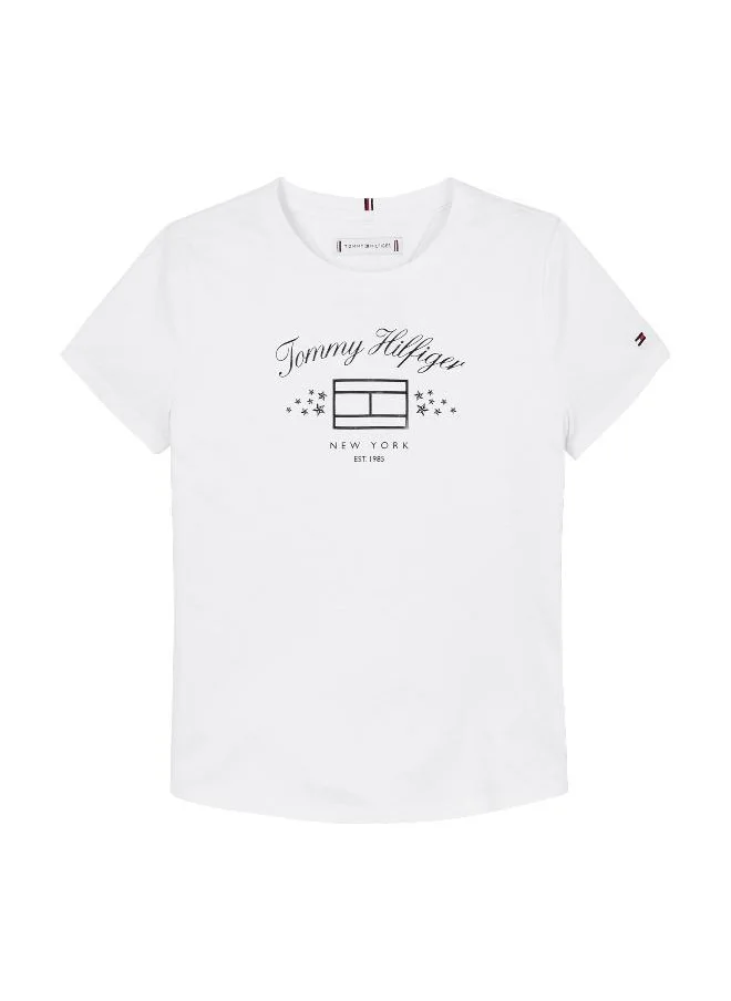 تومي هيلفيغر Youth Logo Crew Neck T-Shirt
