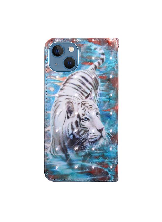 اس-توب جراب هاتف جلدي بنمط رسم ثلاثي الأبعاد ملون لهاتف iPhone 14 Plus - Image 3