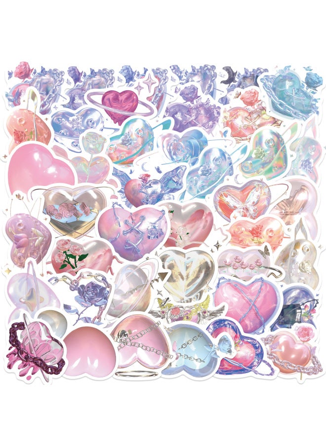 60 Korean Rose Love Goo Card Hand Account Stickers Stereo Vision Adhesive Stickers Decorative Mobile Phone Shell Flat Plate