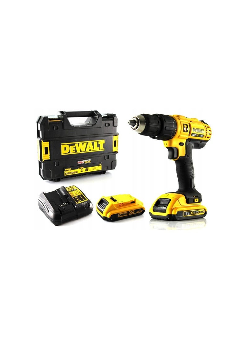 DEWALT 18V Cordless Drill with 2 Lithium Batteries and 100 Pieces Bit Set - Image 1