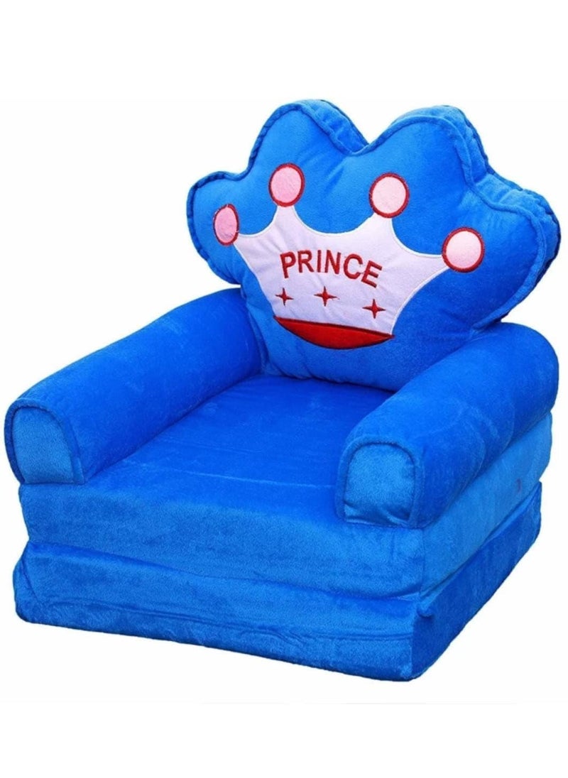 Ad Fresh ADFRESH Kids Fiber Foldable Cartoon Princess Sofa Bed for Princess Seat Cushion Imported Soft Toy ChairSeat for Baby Sitting Decoration Gift Purpose Rocking Chair Blue  - Image 1