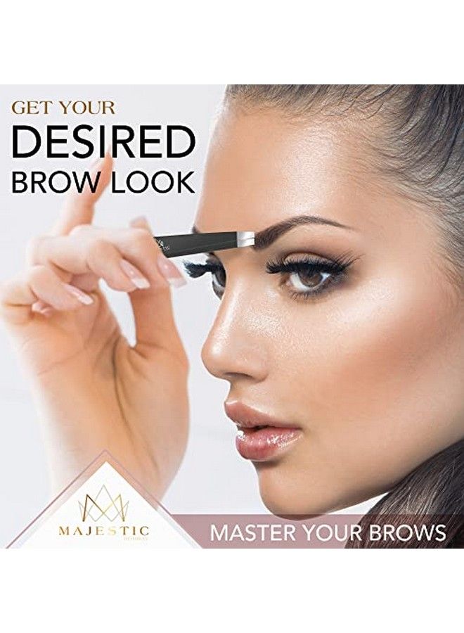 Majestic Bombay Tweezers Set 4Piecestainless Steel Slant Tip + Sharp Pointed Eyebrow Tweezer Setprecision Facial Hair Removal Eyebrow Hairsplinterblackheadingrown Hair/Tick Removerends Meet Perfect - Image 4