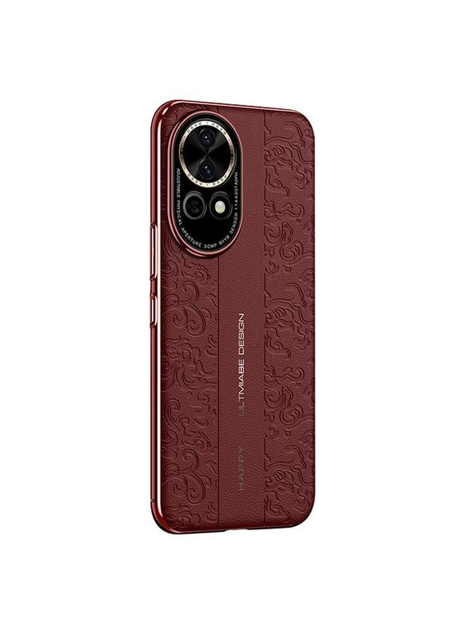 زبون جراب لهاتف Huawei nova 13 مصنوع من الجلد الطبيعي بنمط التنين السحابي - Image 1