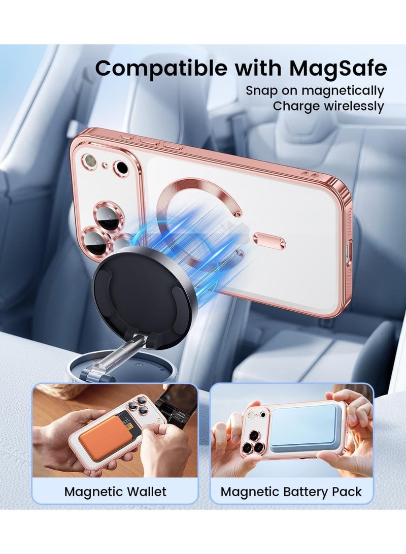 Houmt iPhone 17 Pro Max Case with MagSafe Never Yellowing Drop Protection Cover Full Camera Lens Protector Plating Soft Clear Phone Case For iPhone 17 Pro Max 6.9-inch - Image 4