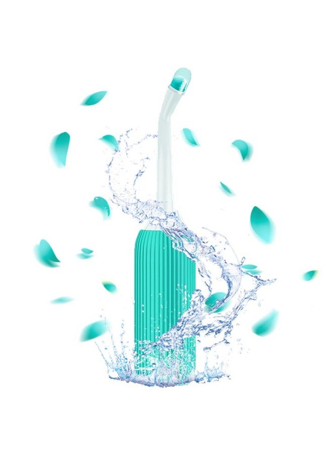 HANNEA® 500ml Portable Retractable Travel Bidet with Bag/2 Nozzles for Toilet Handheld Postpartum Perineal Cleansing Childbirth Cleaner - for Outdoor,Camping,Personal Hygiene (Green) - Image 1