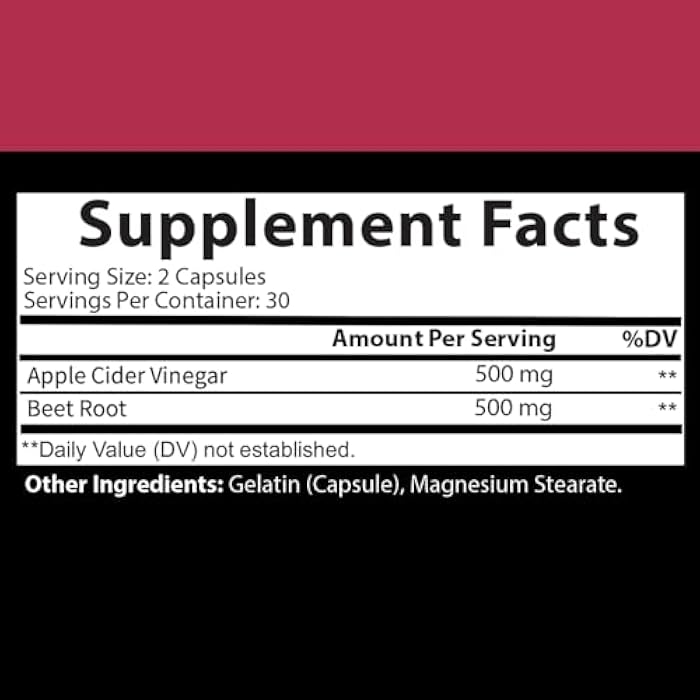 Angry Supplements Apple Cider Vinegar + Beet Root Powder Capsules, Pure ACV Beetroot 1000mg per Serving, Nitric Oxide Booster & Digestive Health for Men and Women 60ct, 2 Pack (120ct Total) - Image 2