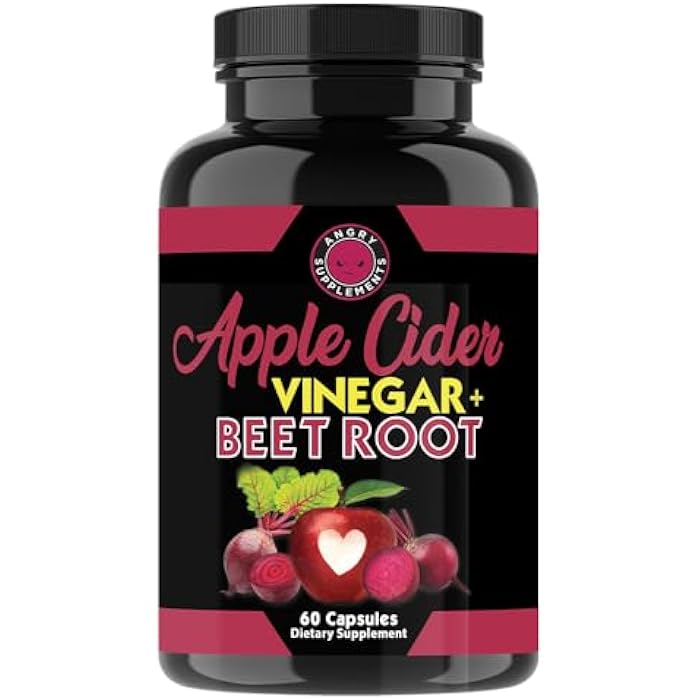 Angry Supplements Apple Cider Vinegar + Beet Root Powder Capsules, Pure ACV Beetroot 1000mg per Serving, Nitric Oxide Booster & Digestive Health for Men and Women 60ct, 2 Pack (120ct Total) - Image 3