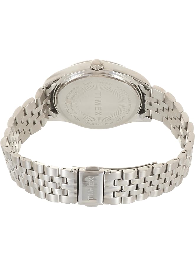 TIMEX Men's Waterbury Legacy Day Date 41mm Watch – Pink Dial with Stainless Steel Case & Bracelet - Image 2