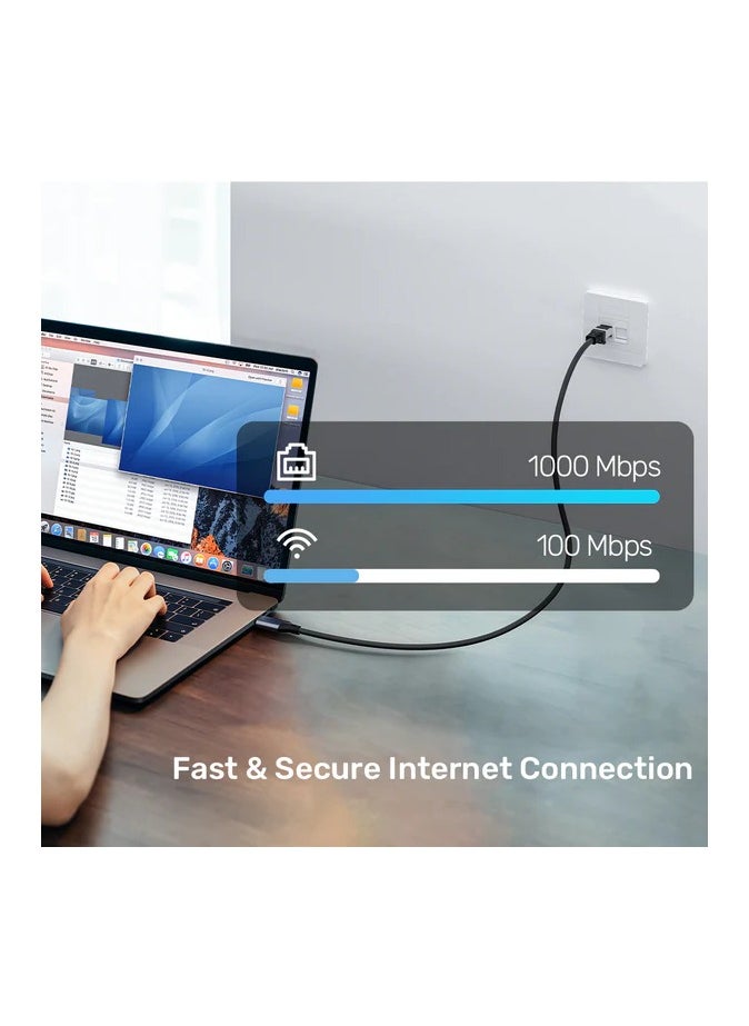 UNITEK USB-C to Network Gigabit Ethernet Adapter Cable, Thunderbolt 3/4 To Network Cable, Type C to RJ45 Ethernet Gigabit LAN Adapter Cable.Support Mac, Windows, Linux, Nintento Consoles. MAC Address Pass Throuh. 5M.  - Image 2