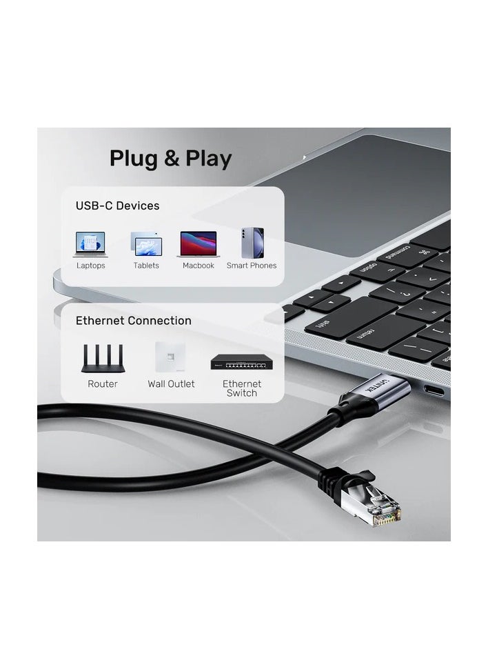 UNITEK USB-C to Network Gigabit Ethernet Adapter Cable, Thunderbolt 3/4 To Network Cable, Type C to RJ45 Ethernet Gigabit LAN Adapter Cable.Support Mac, Windows, Linux, Nintento Consoles. MAC Address Pass Throuh. 5M.  - Image 5