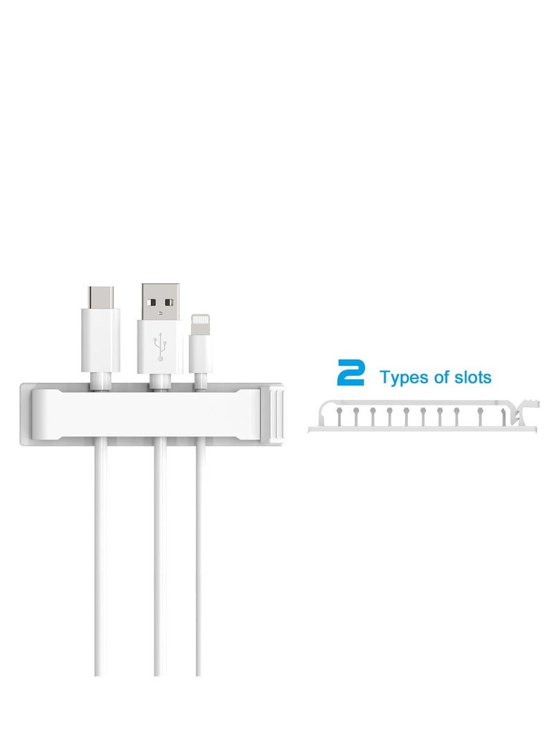 Excefore Cable Clips, 6 Pack Self Adhesive Cord Holders, 10 Slots Cord Organizer Charger Cable Management  for Home, Office, and Car Cable Management - Image 5