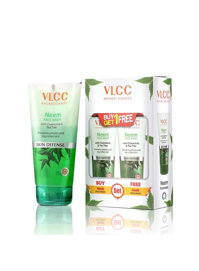 VLCC غسول وجه VLCC بنيم - 150 مل × 2 | اشترِ واحدة واحصل على واحدة مجانية (300 مل) | يحارب حب الشباب والبثور | يهدئ التهاب البشرة وتهيجها | مع النيم، البابونج، شجرة الشاي، الأوكاليبتوس وبذور الجزر. - Image 1